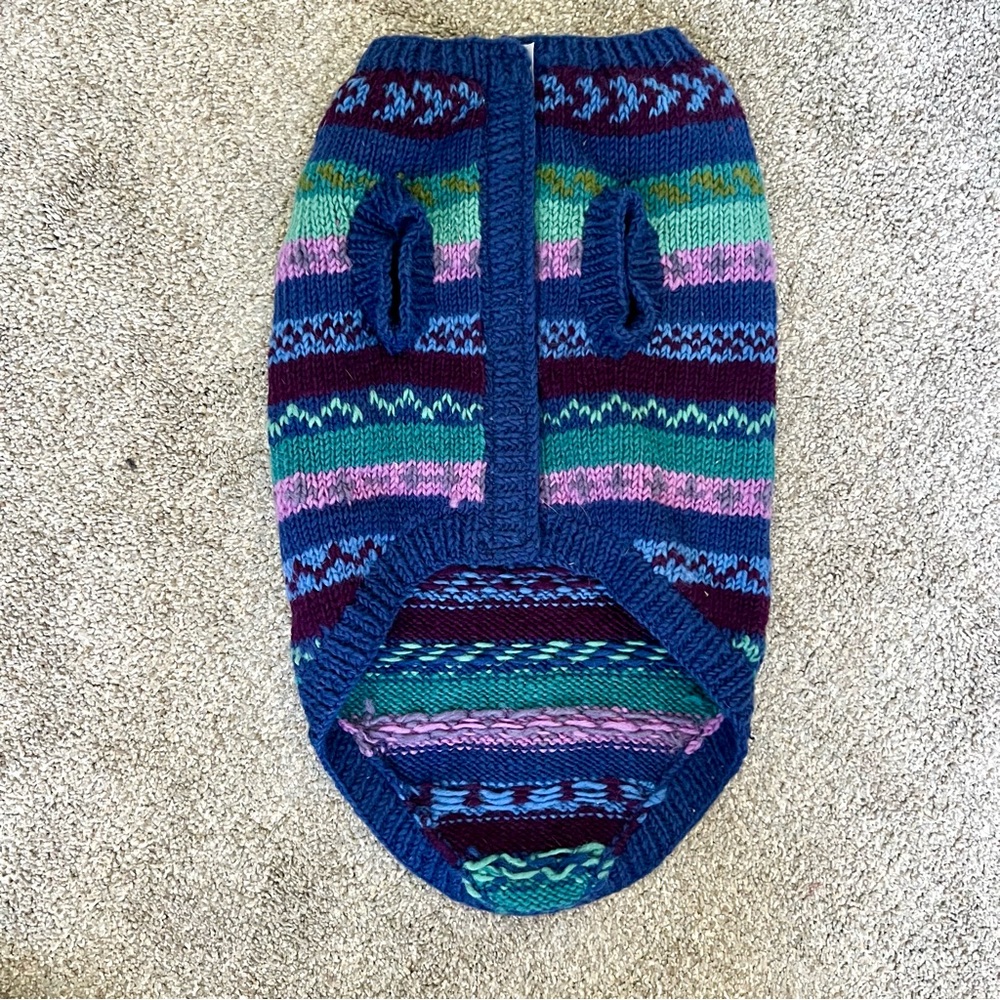 Colorful Striped Wool Dog Sweater